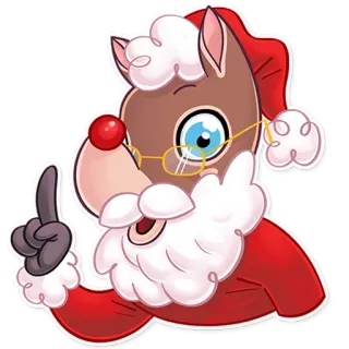 👆 Papai Noel, veado, natal, desenho animado, animal, feriado telegram sticker