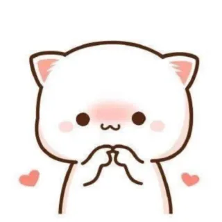 🙂 süß, Katze, kawaii, rosa, erröten, Tier, Herz telegram sticker
