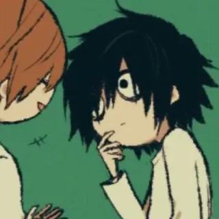 🦔 L Lawliet Death Note Anime, Manga, Detektiv, L, Death Note, denken, kawaii telegram sticker
