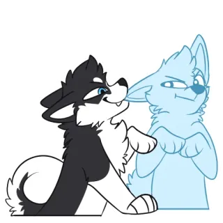 😼 cão, cachorro, fofo, husky, desenho animado telegram sticker