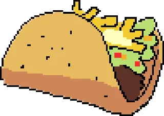🌮 taco, food, mexican food, pixel art, cuisine whatsapp sticker