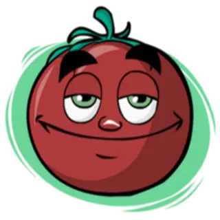 🙂 tomat, kartun, buah, makanan, sayur, emoji, emotikon whatsapp sticker