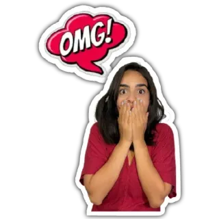 😱 OMG! OMG, surprised, shocked, woman, reaction telegram sticker