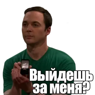 💍 Sheldon Cooper The Big Bang Theory Выйдешь за меня? Sheldon, Verlobung, Heiratsantrag, Hochzeit, Ring, The Big Bang Theory telegram sticker