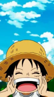 🗣 Monkey D. Luffy One Piece anime, one piece, luffy, cartoon, charakter telegram sticker
