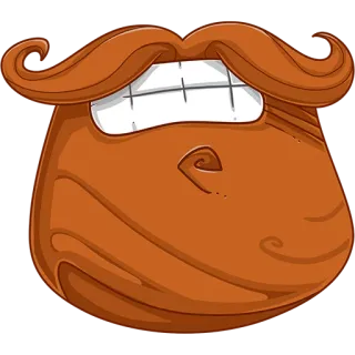 🍖 หนวด, หน้า, การ์ตูน, ตลก, ฟัน, ตลก telegram sticker