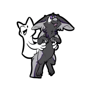 😊 cartoon, animal, hug, cute, anthropomorphic, character telegram sticker