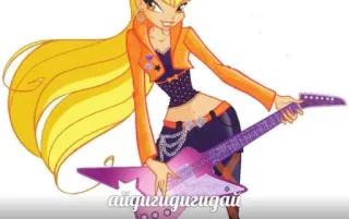 🤩 Stella aiquiziguiqzidai винкс клаб, стелла, гитара, мультфильм telegram sticker