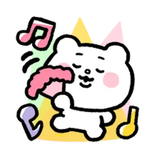 💨 くま, 音楽, かわいい, アニメ, 可愛い telegram sticker