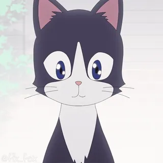 😰 @hix_fox gato, animal, fofo, desenho animado, anime telegram sticker