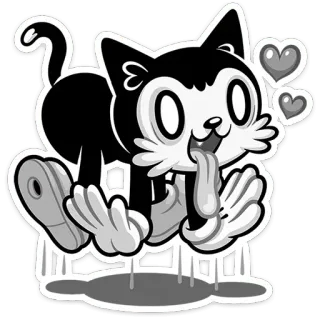 😍 cartoon, cat, sticker, cute, hearts, animation telegram sticker