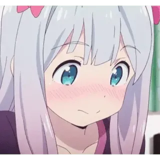 😳 anime girl, cute, blush, anime telegram sticker