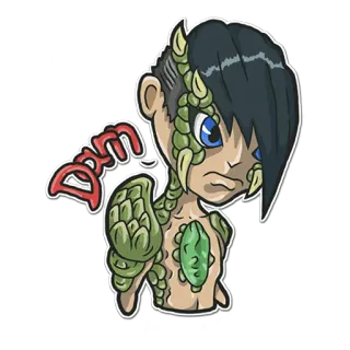 😕 Damn Mostro, Cartone animato, Fantasy, Emo, Chibi whatsapp sticker
