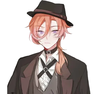 😗 Chuya Nakahara Bungou Stray Dogs Anime, Charakter, Hut, Mantel, Bungou Stray Dogs telegram sticker