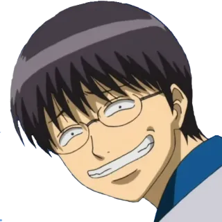 😳 anime, óculos, sorrindo whatsapp sticker