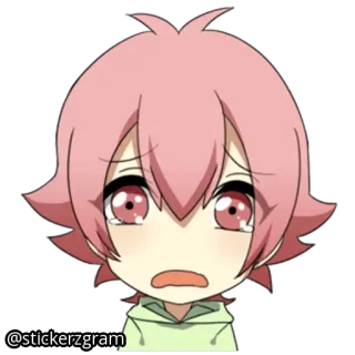 😿 @stickerzgram Аниме, Грустный, Плачущий, Чиби, Мультфильм telegram sticker