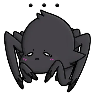 🤔 ragno, carino, confuso, insetto, animale, cartone animato telegram sticker