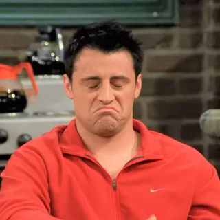 👍 Joey Tribbiani Friends Joey, Friends, expressão, nojo, engraçado, sitcom, televisão telegram sticker