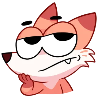 🤔 fox, cartoon, animal, cute, bored telegram sticker