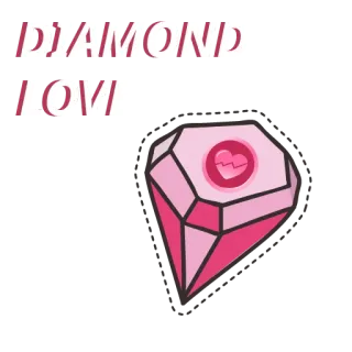 🤩 DIAMOND LOVE diamante, amor, coração, fofo, rosa, pedra preciosa, dia dos namorados telegram sticker