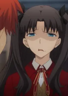 ♥ Rin Tohsaka Fate/stay night anime, female, character, cartoon, annoyed, Rin Tohsaka telegram sticker