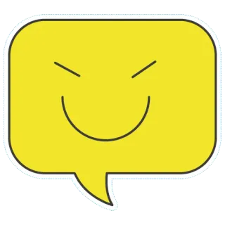 😏 絵文字, 吹き出し, 表情, 黄色, 漫画, 顔 telegram sticker
