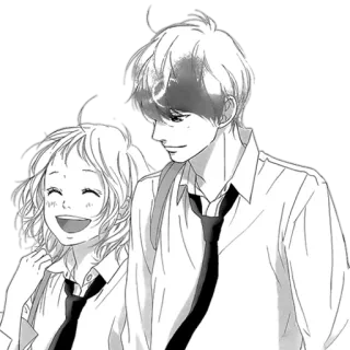 😂 anime, casal, romance, mangá, sorrindo whatsapp sticker