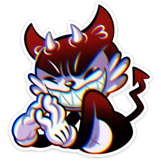⭐ diabo, desenho animado, gato, mau, demônio, adesivo whatsapp sticker