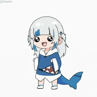 😃 @Hawks Anime, Hai, Gura, Vtuber, Niedlich, Kawaii, Digitale Kunst whatsapp sticker