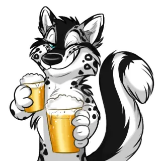 🍻 desenho animado, animal, bebendo, cerveja, álcool, diversão, festa telegram sticker