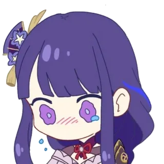 🌟 Raiden Shogun Genshin Impact Anime, Game, Air mata, Karakter, Raiden Shogun, Genshin Impact telegram sticker