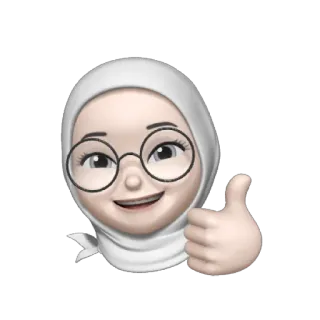 🦴 emoji, avatar, hidschab, daumen hoch, positiv, frau, brille telegram sticker