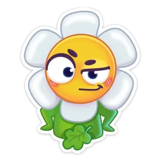😜 fleur, emoji, suffisant, mignon telegram sticker