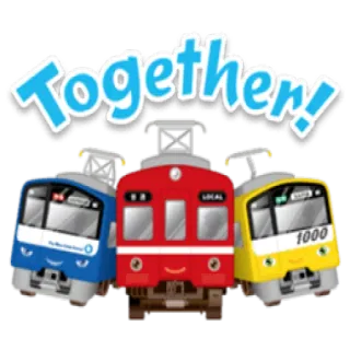 🚃 Together! trens, desenho animado, juntos, transporte, veículos telegram sticker