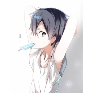 😊 anime, boy, ice cream, cute telegram sticker