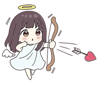 💘 cupid, angel, heart, love, arrow, cartoon telegram sticker