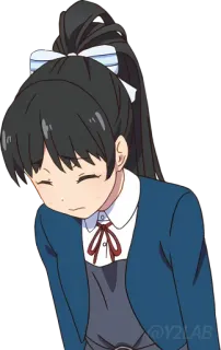 🙇‍♀ @Y2LAB Аниме, Девочка, Школьная форма, Поклон, Мультфильм, Ученик whatsapp sticker