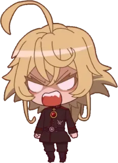 😡 Tanya Degurechaff Saga of Tanya the Evil Anime, Manga, Militär, Uniform, Chibi, Wütend, Tanya Degurechaff, Saga der Tanya die Böse whatsapp sticker