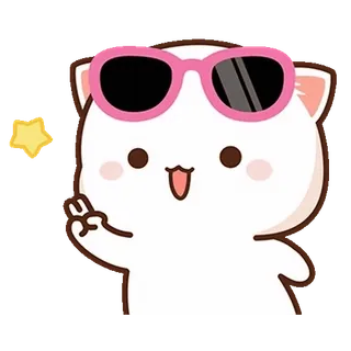 ⭐ cat, cute, pink, sunglasses, cartoon telegram sticker