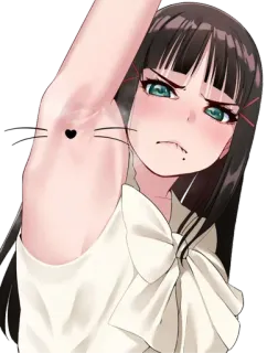 🤤 Anime, Mädchen, Charakter, Achsel telegram sticker