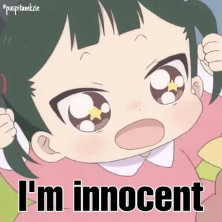 🤫 I'm innocent 애니메이션, 아이, 순수한, 귀여운 whatsapp sticker