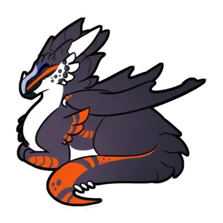😌 naga, kartun, imut, hewan, monster, makhluk, fantasi telegram sticker
