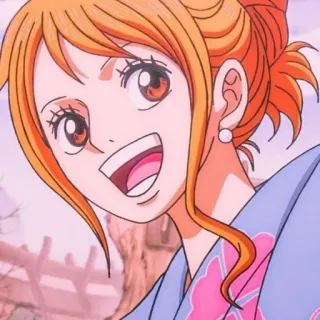 🧡 Nami One Piece Anime, One Piece, Nami, Charakter, Frau, lächelnd telegram sticker