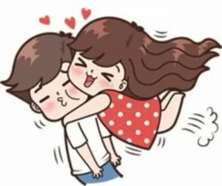 😍 爱, 拥抱, 情侣, 可爱, 卡通, 感情, 浪漫 whatsapp sticker
