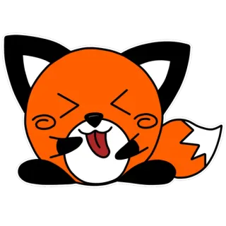 😝 キツネ, 動物, 漫画, かわいい, ステッカー telegram sticker