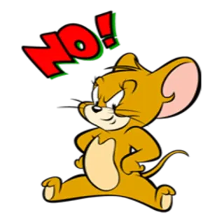 👎 Jerry Tom and Jerry NO! cartoon, mouse, angry, no telegram sticker
