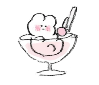💭 lucu, kawaii, coretan, kartun, merah muda, awan telegram sticker