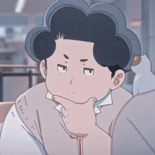 🤔 Anime, Postać, Myślenie, Słodki, Kreskówka, Wyraz telegram sticker