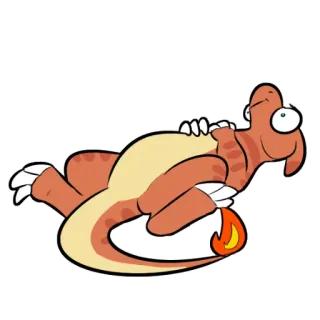 😯 dinossauro, desenho animado, fogo, engraçado, fofo, réptil, animal telegram sticker