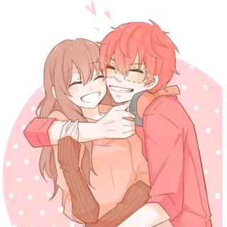 💖 anime, couple, hug, love, friendship, cute, illustration telegram sticker